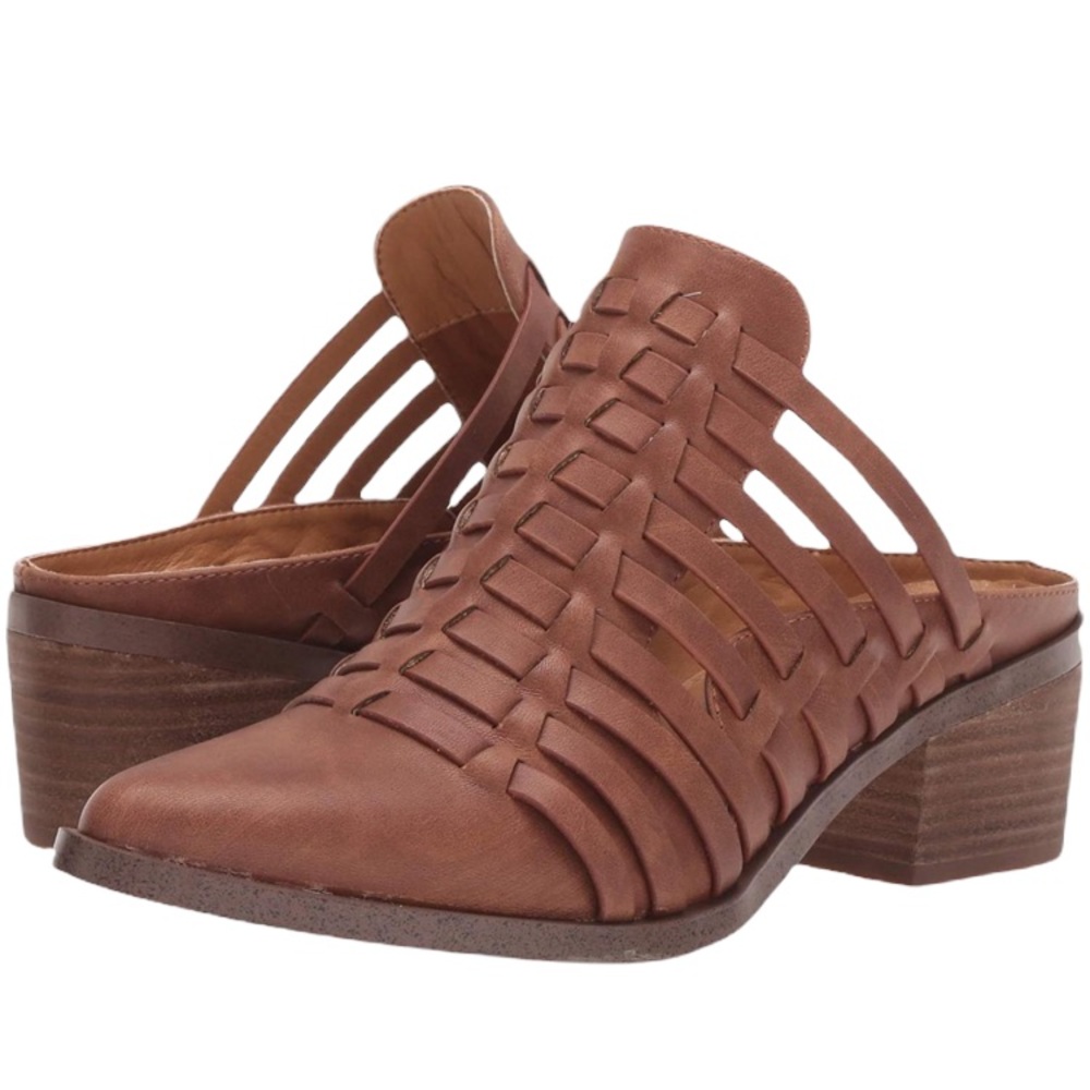 Report Women's ZORA Woven Pointed Toe Ankle Boot Mules 8